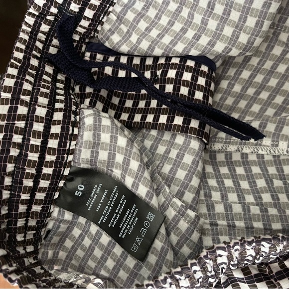 CDLP Burgundy & White Check Pool Shorts - Picture 5 of 6